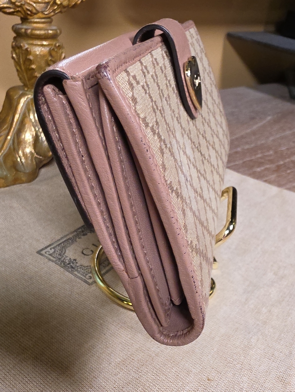 Authentic Gucci "Lovely Heart" Diamante Canvas Continental Wallet Vintage EUC - Picture 7 of 13